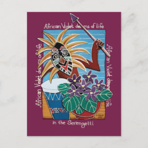 Carte Postale Violet africain au Serengetti