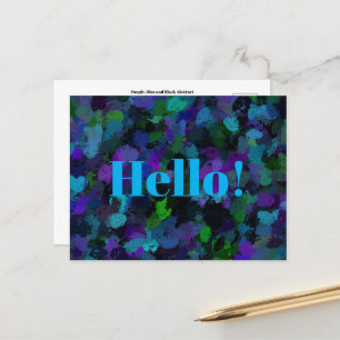 Carte Postale Violet, bleu et noir Abstrait