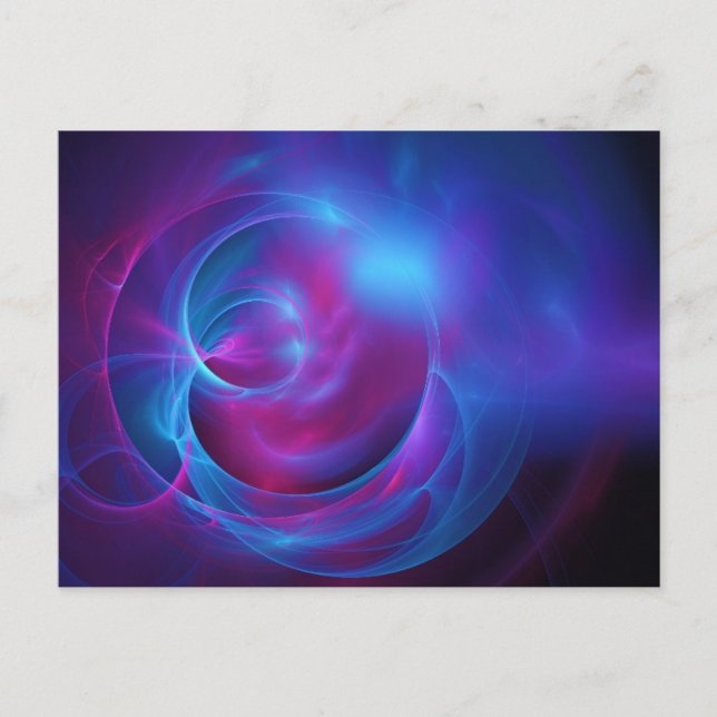 Carte Postale Violet bleu et rose Cosmique Tourbillonnant fracta (Devant)