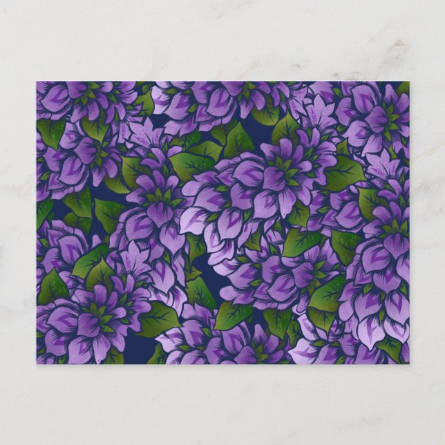 Carte Postale Violet été Floral Art Lilac Jardinage Motif (Devant)