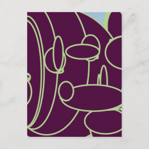 Carte Postale violet funky