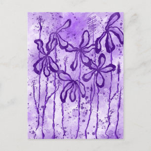 Carte Postale violet Peinture Splatter & Lys