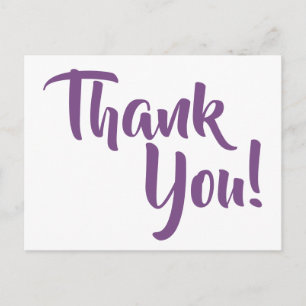 Carte Postale Violet Purple Calligraphy Thank You
