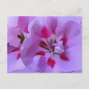 Carte Postale Violet rose Abstrait Hibiscus Fleur