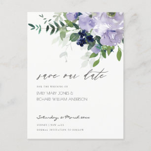 Carte Postale Violet rustique violet violet feuille florale Enre