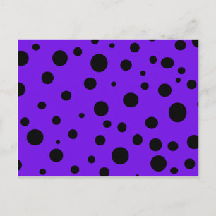 Carte Postale Violet violet avec produits Pois noirs
