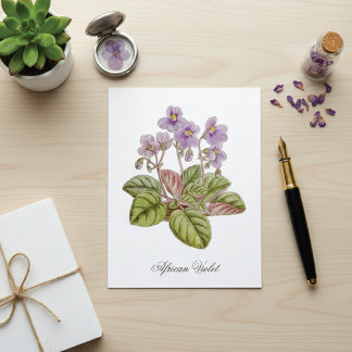 Carte Postale Violette africaine Curtis Botanical