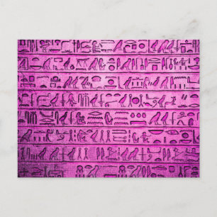 Carte postale violette des Hiéroglyphes égyptiens 