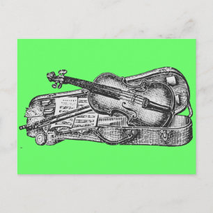 Carte Postale Violon avec Coque