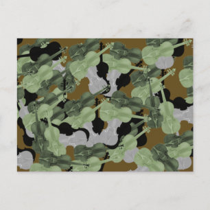 Carte Postale Violon Camo Camouflage Motif