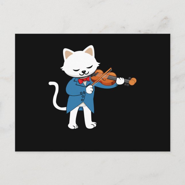 Carte Postale Violon de chat (Devant)