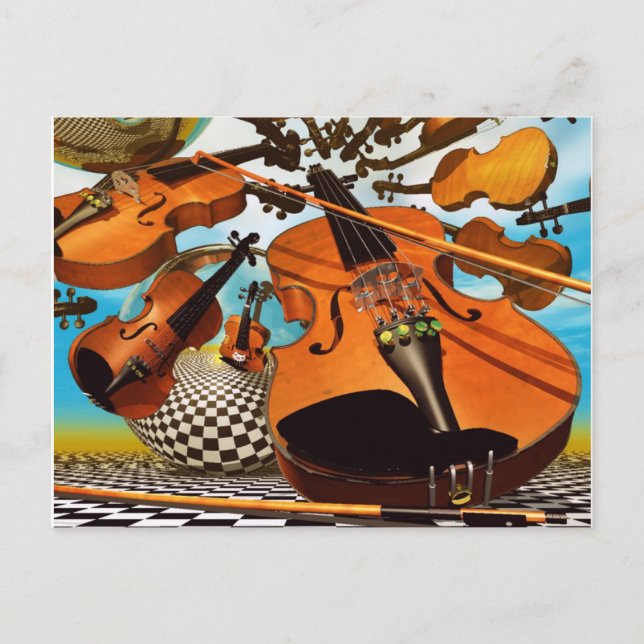 Carte Postale Violon de musique (Devant)