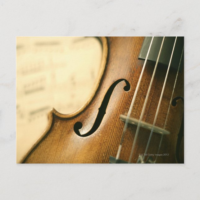 Carte Postale Violon détaillé (Devant)