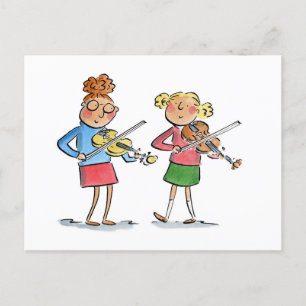 Carte Postale Violon Duet