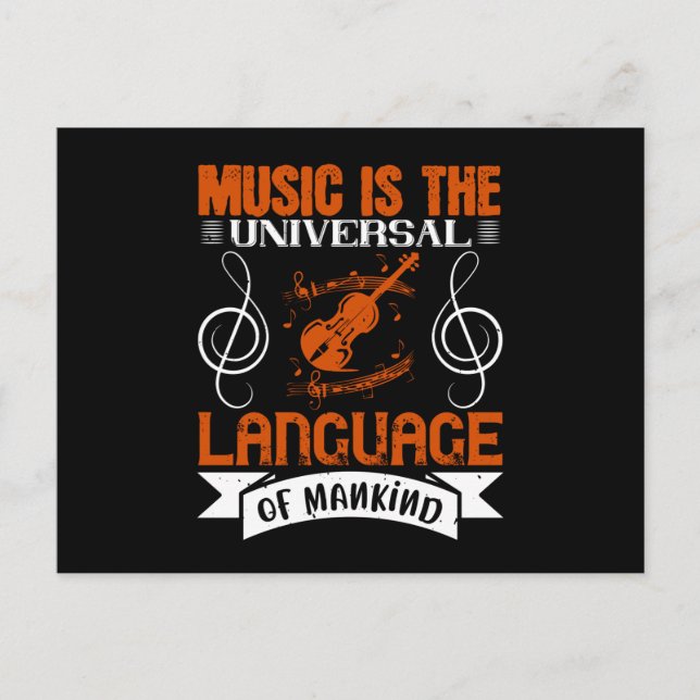 Carte Postale Violon - La Musique Est La Langue Universelle (Devant)