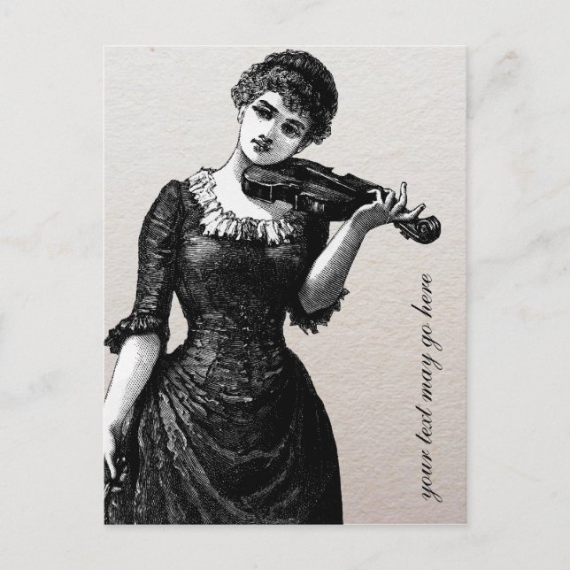 Carte postale violoniste vintage (Devant)