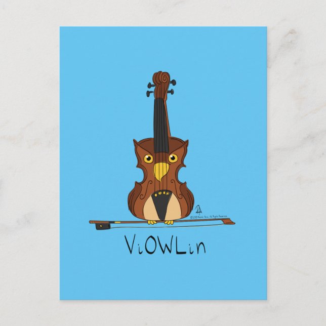 Carte postale ViOWLin Chouette violon (Devant)