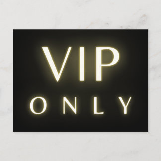 Carte Postale Vip only neon glowing luxe text design
