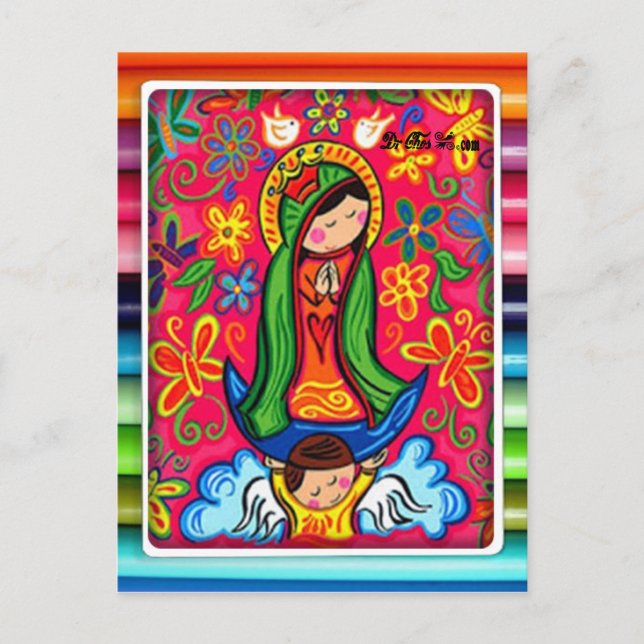 CARTE POSTALE VIRGEN DE GUADALUPE CARICATURA 03 PERSONNALISABLE  (Devant)