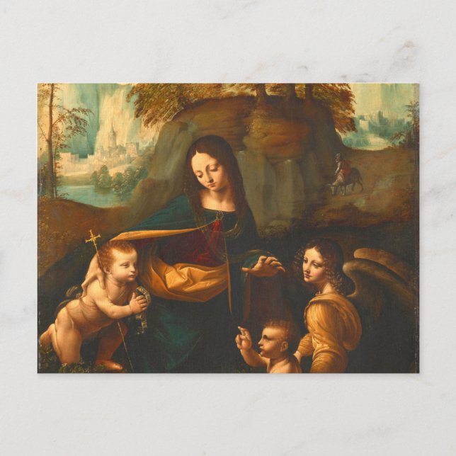 Carte Postale Virgin Of The Rocks By Léonard de Vinci (Devant)