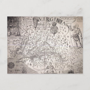 Carte Postale Virginia Map, 1612