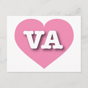 Carte Postale Virginia Pink Heart - J'aime VA