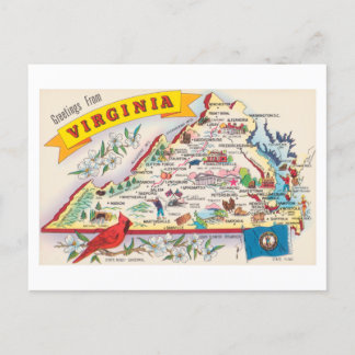 Carte Postale Virginia Salutations Des États-Unis