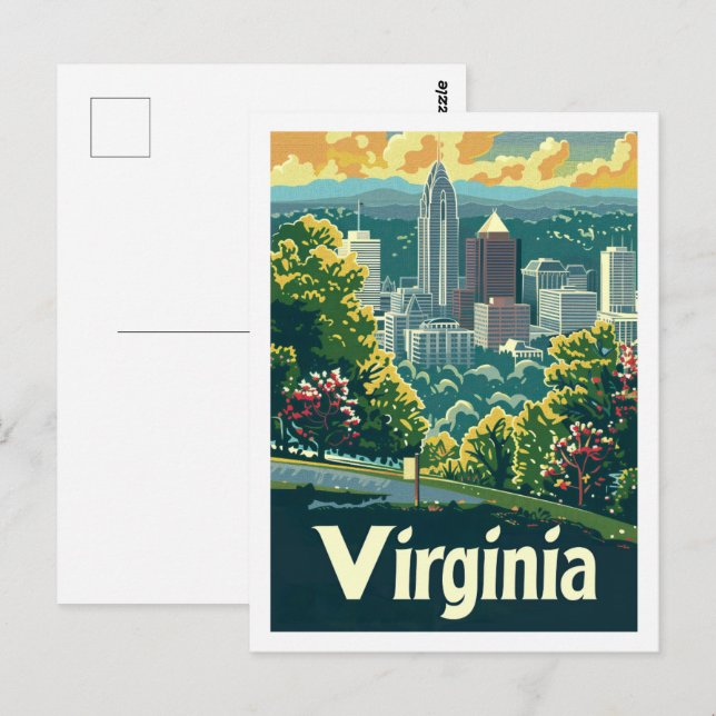 Carte Postale Virginia USA célèbre Travel Place (Devant / Derrière)