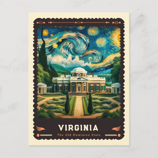 Carte Postale Virginia | Vincent Van Gogh inspiré (Devant)