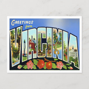 Carte postale Virginia Vintage Big Letters