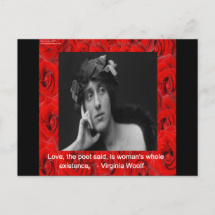 Carte Postale Virginia Woolf & Citation sur l'amour