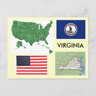 Carte Postale Virginie, États-Unis