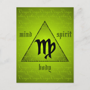 Carte Postale Virgo Holistic Triangle Esprit Corps Esprit Vert