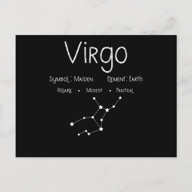 Carte Postale Virgo Horoscope Astrologie Étoile Signal Anniversa (Devant)