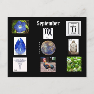Carte postale Virgo Septembre Mois de naissance