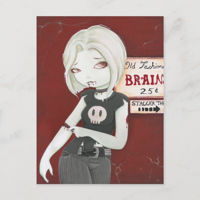 Carte Postale Virnia - Zombie punk goth (Devant)
