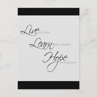 Carte Postale "Vis, Apprends, Espoir"