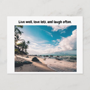 Carte Postale Vis bien, aime beaucoup, et rit souvent.