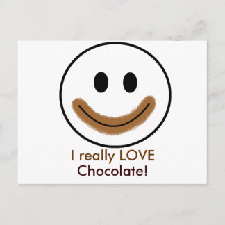 Carte Postale Visage au chocolat "J'AIME vraiment le chocolat !"