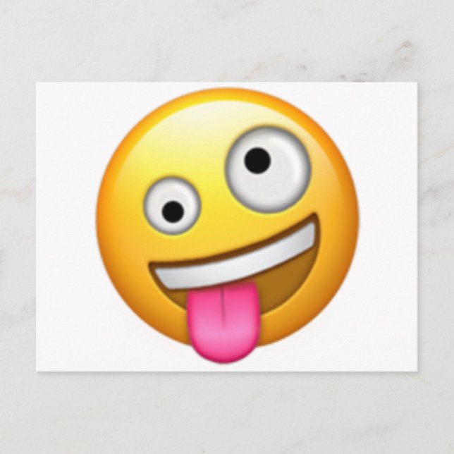 Carte Postale Visage avec un grand et un petit oeil - Emoji (Devant)