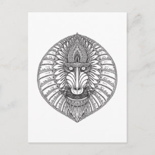 Carte Postale Visage de babouin inspiré