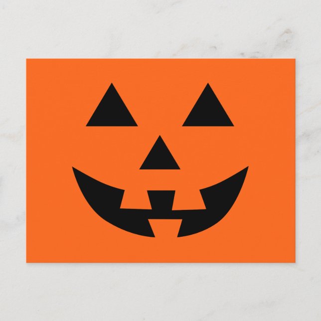 Carte Postale Visage de Citrouille Drôle Halloween (Devant)