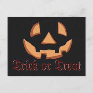 Carte Postale Visage de citrouille pour Halloween