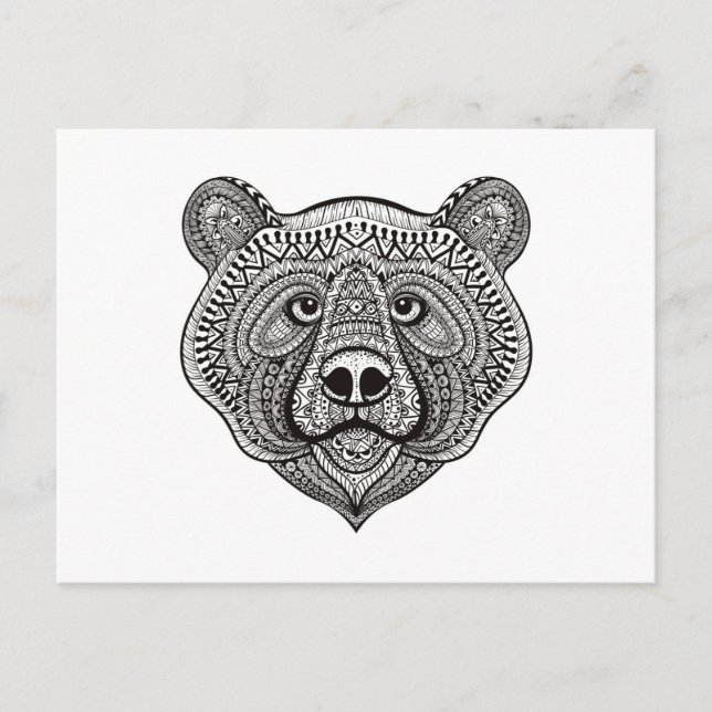Carte Postale Visage de l'ours inspiré (Devant)