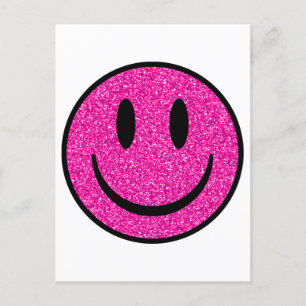 Carte Postale Visage de sourire rose Parties scintillant