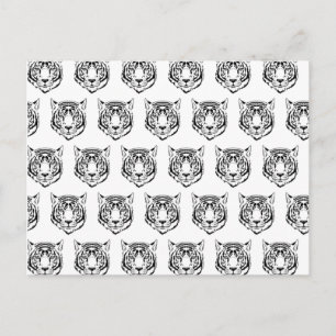 Carte Postale Visage de tigre blanc Tête Animaux sauvages Amateu