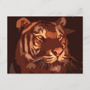 Carte Postale Visage de tigre de Blacklight