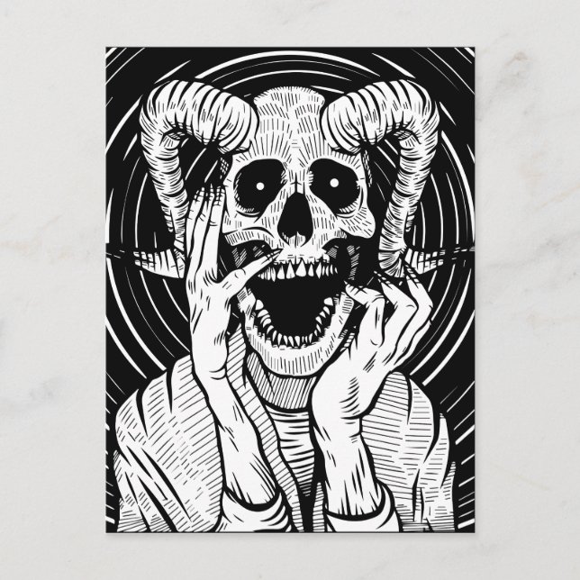 Carte Postale visage diable (Devant)