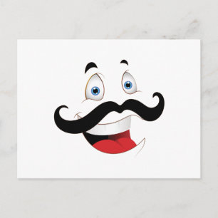 Carte Postale Visage drôle avec Moustache