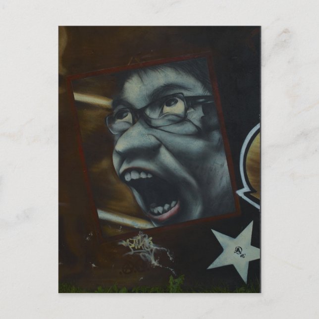 Carte Postale Visage du graffiti de cri cool (Devant)